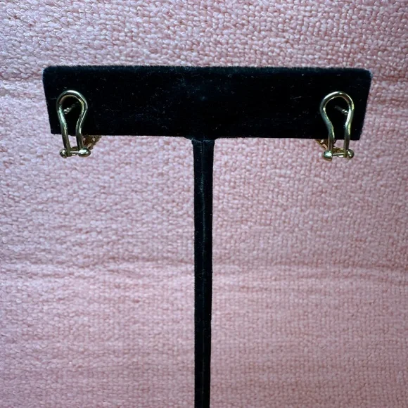 Judith Ripka Brand new 14kt Gold over Sterling Silver Square Stud Earrings - Picture 5 of 5